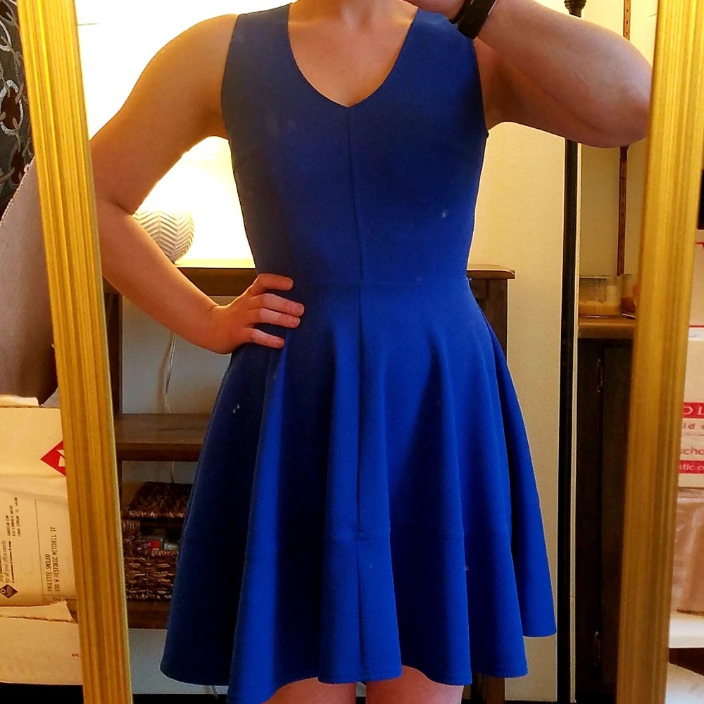 NWT Blue Fit & Flare Dress - Picture 3 of 6